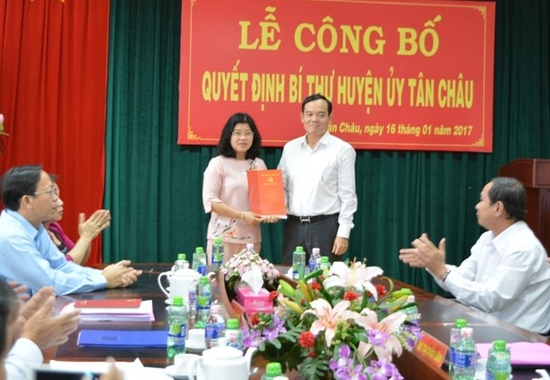 Tỉnh uỷ Tây Ninh: Công bố quyết định điều động và luân chuyển Bí thư Huyện ủy Tân Châu