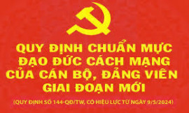 Quy định số 144-QĐ/TW, ngày 09/5/2024 của Bộ Chính trị (Khoá XIII) về chuẩn mực đạo đức cách mạng của cán bộ, đảng viên trong giai đoạn mới